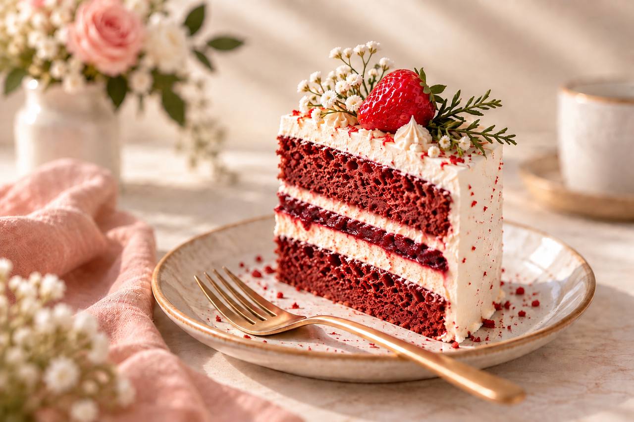 Slice of vegan cake