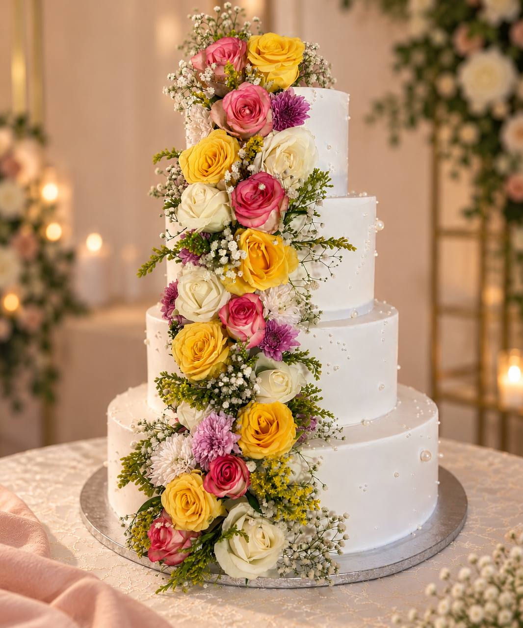 Elegant vegan wedding cake