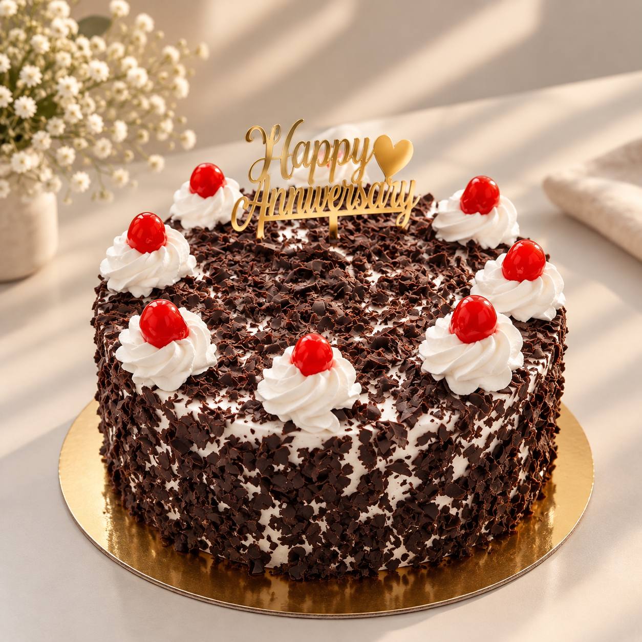 Vegan black forest chocolate cake