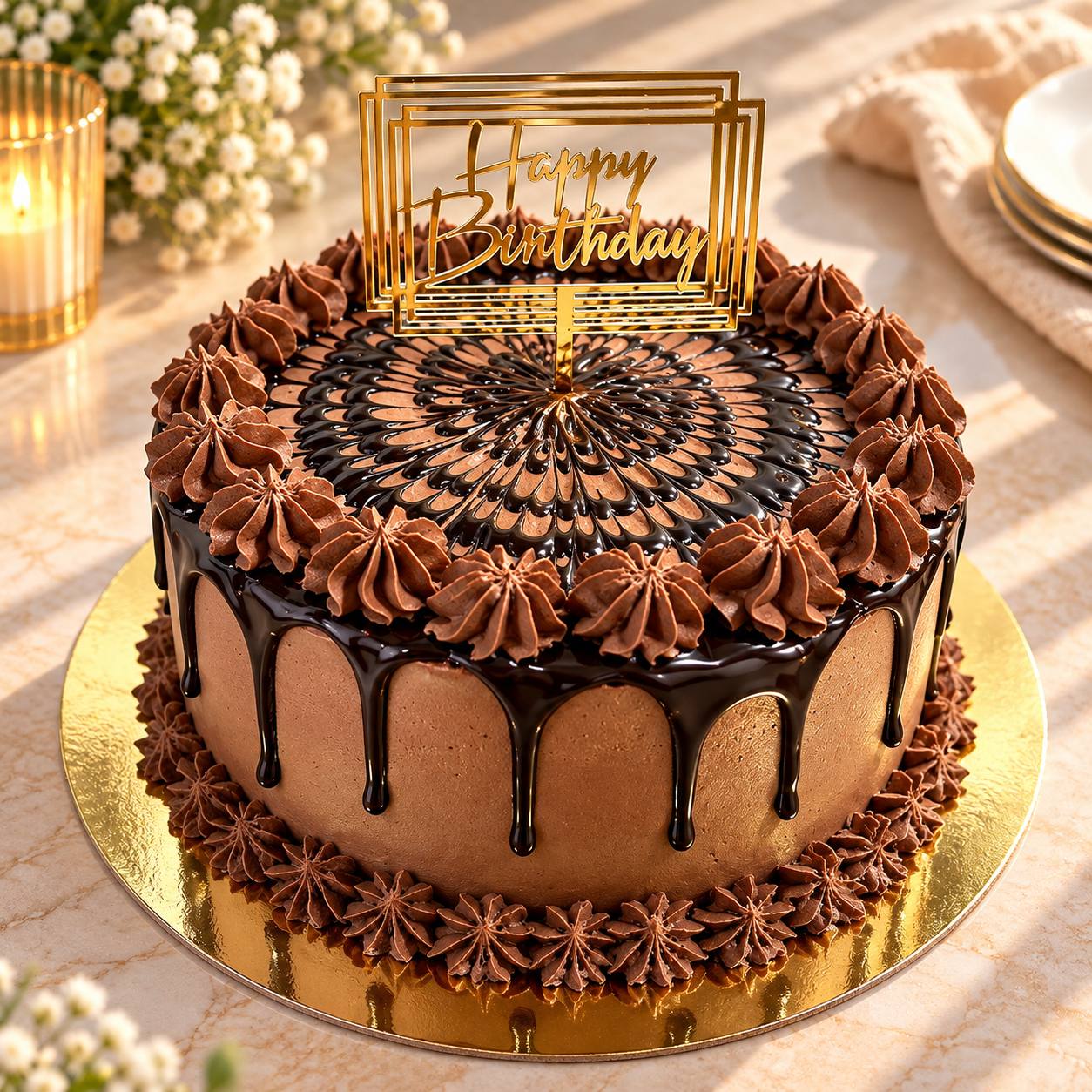 Vegan chocolate drip cake
