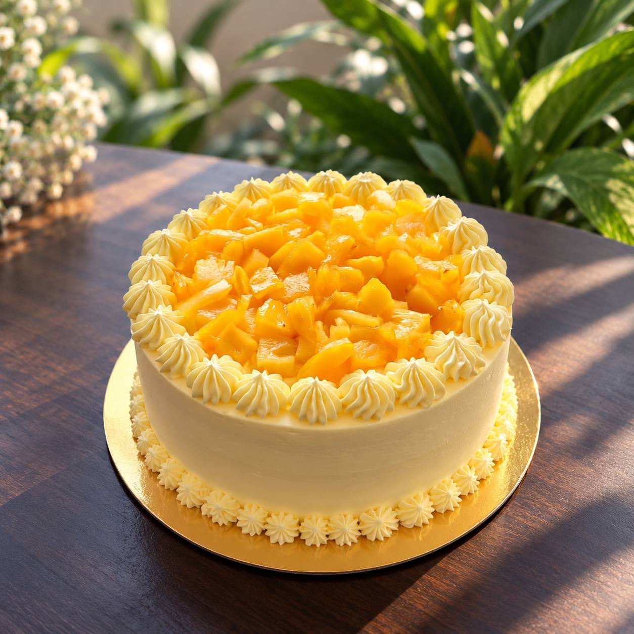 Fresh pineapple vegan cake