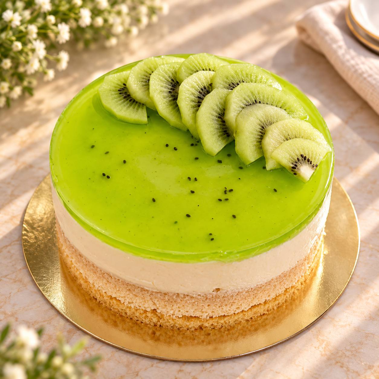 Kiwi vegan cheesecake