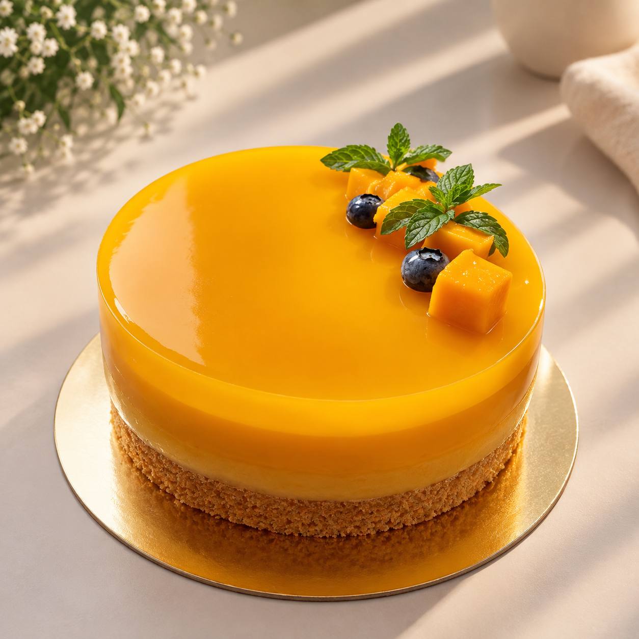 Mango vegan cheesecake