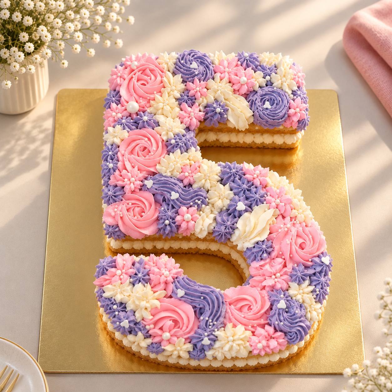 Number five vegan birthday cake