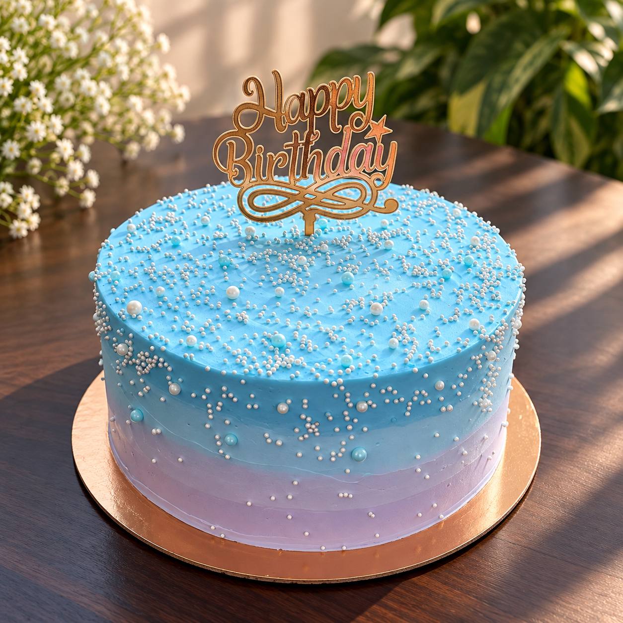 Rainbow vegan celebration cake