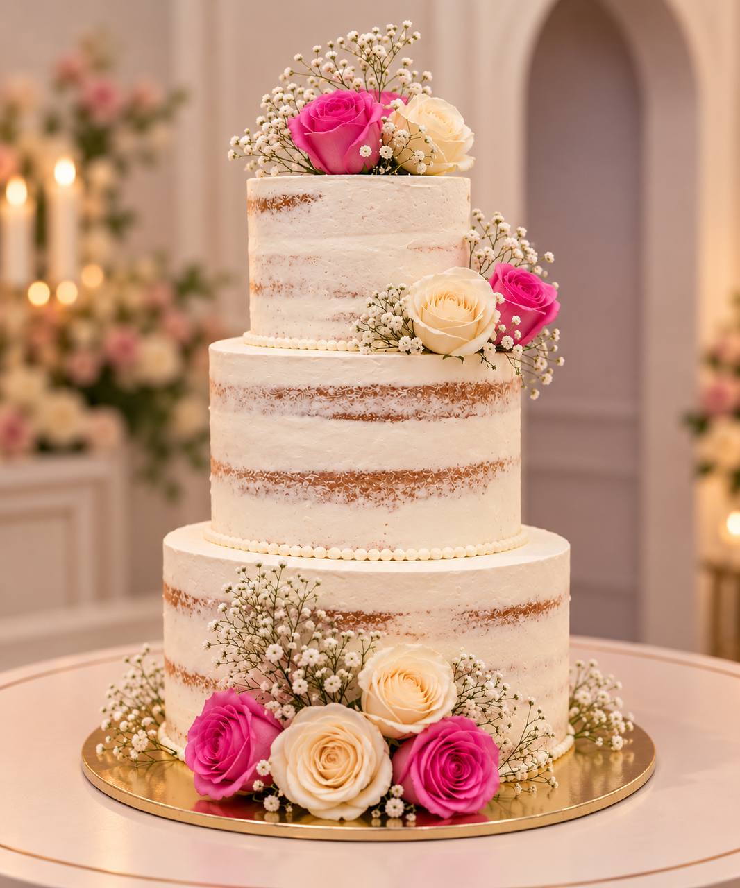 Three tier vegan wedding cake