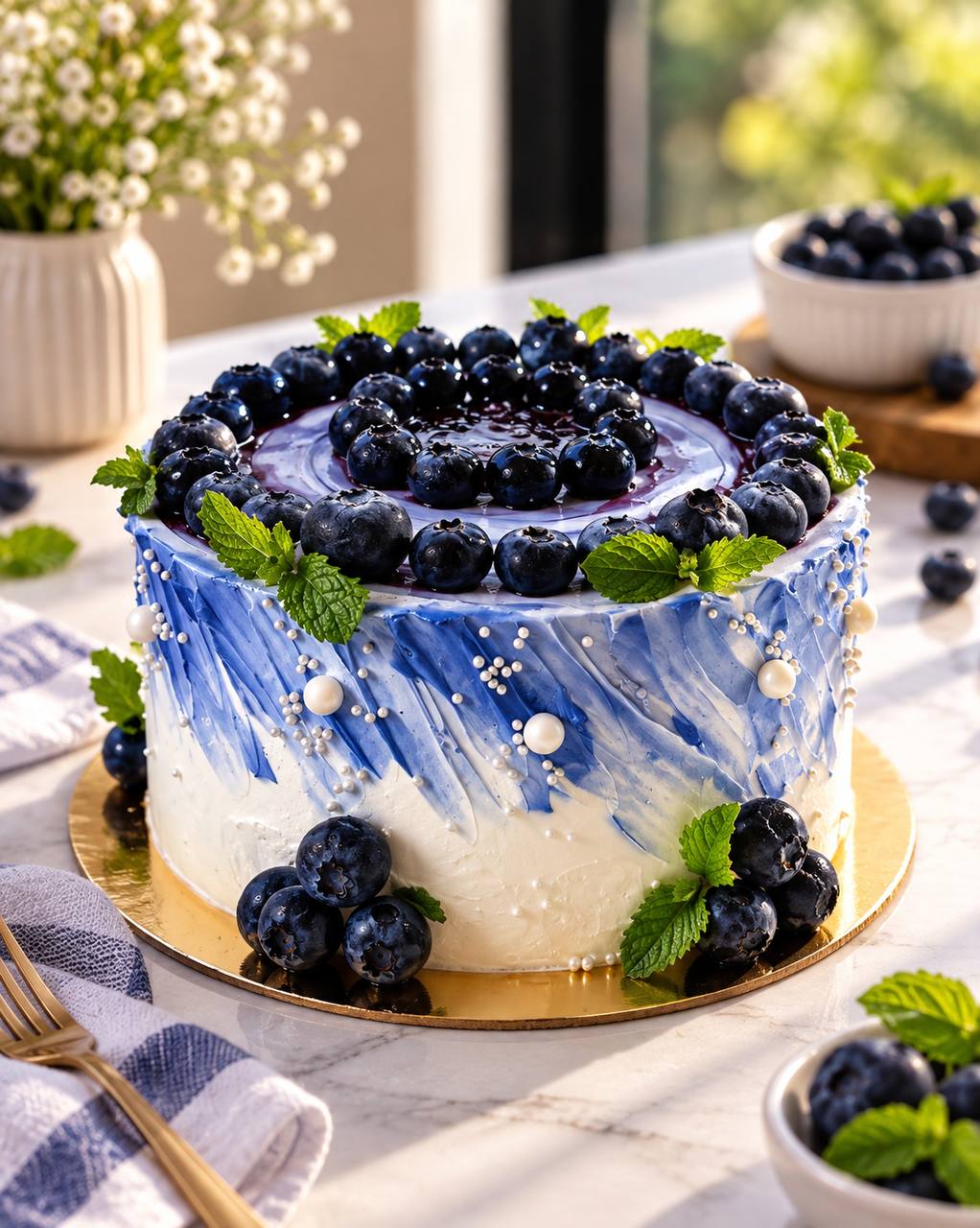 Blueberry celebration cake